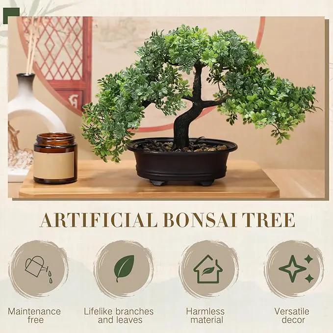 Jexine 4 Pack Artificial Bonsai Tree, Indoor Small Fake Plants in Pots for Home Table Office Desk Bathroom Shelf Bookshelf Bedroom Living Room Farmhouse Decorations, photo 5 of 7