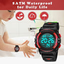 Kids Watch,Boys Watch for 3-15 Year Old Boys,Digital Sport Outdoor Multifunctional Chronograph LED 50 M Waterproof Alarm Calendar Analog Watch for Children with Silicone Band,Kids Gift by TinyTreasures Baby Boutique