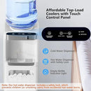 Water Dispenser with Ice Maker Function, Top Loading Hot and Cold Water Cooler for 5 Gallon Bottle - Includes Child Safety Lock - Water Machine for Home, Office, Garage - White by CozyNest Decor