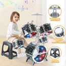 Kids Drum Set for Toddlers 1-3, Upgraded Jazz Drum Set for Kids, Musical Instrument Toys & Lights & All Plastic, Percussion Beginner kit for Boys Girls Toddlers Aged 3-5 5-7 by TinyTreasures Baby Boutique
