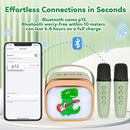 Dinosaur Karaoke Machine for Kids, Portable Mini Karaoke Machine with 2 Wireless Microphones, 4 5 6 7 8 9 10 Years Old Girl Boy Easter Christmas Birthday Gift Colorful Lighted Speaker Toys by TinyTreasures Baby Boutique
