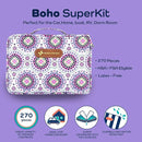 KeepGoing Large Home First Aid Kit for Kids – 270 Pc. for Car, Home, Dorm, & Boat with Latex-Free Bandages – 10 x 7 x 3.5 in. Travel First Aid Kit (Boho) by TinyTreasures Baby Boutique