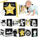 OKOOKO Black and White Baby Book High Contrast Baby Toy 0-6 Months Baby Soft Book Tummy Time Toy Crib Stroller Toy Montessori Sensory Toy Early Education for 0-6 6-12 Months Newborn Baby Infant by TinyTreasures Baby Boutique