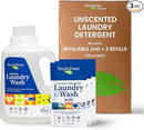 Laundry Wash Detergent for Sensitive Skin, Gentle & Safe for Baby Clothes | Plant-Based, Natural Ingredients | Unscented | Include 1 Refillable Bottle (150 Loads) by TinyTreasures Baby Boutique