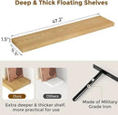 Floating Shelves 48 Inch Long, 48"W x 9"D Wall Shelf Invisible Bracket, 9 Inch Deep Floating Shelf for Wall, Rustic Wooden Shelves for Living Room, Kitchem, Bedroom, Oak Color, Set of 1 by CozyNest Decor