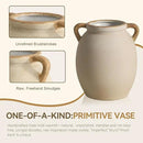 Ceramic Flower Vase 7.6 inch Farmhouse Rustic Vase Decorative Pottery Terracotta Vases for Home Decor Table Mantle Fireplace Living Room Bathroom Wedding Centerpiece by GreenHaven Gardens