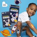 BioSwiss Bandages, Outer Space Shaped Self Adhesive Bandage, Latex Free Sterile Wound Care, Fun First Aid Kit Supplies for Kids and Adults, 24 Count by TinyTreasures Baby Boutique