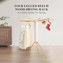 LEQ Drying Rack Portable,Foldable Drying Rack Clothing with 12 Wood Drying Arms, Standing Laundry Hanger Rack Round Collapsible & Portable Handle for Laundry Room, Balcony, Bedroom, RV by CozyNest Decor