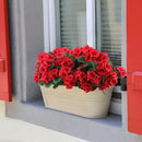 Hananona 12 Bundles Artificial Geranium Flowers for Outdoors Silk Geranium Flowers Outdoor UV Resistant Garden Plants Faux Flower for Home Kitchen Table Centerpieces Decor (12, Red) by CozyNest Decor