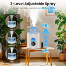Humidifiers for Bedroom Large Room Home - GloryAir 6L Quiet Top Fill Cool & Warm Mist Humidifier with Smart Humidity Control, Remote Control, 7-Color Light, Humidistat, Oil Diffuser for Plants & Baby by TinyTreasures Baby Boutique