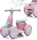 6V Electric Baby Balance Bike with Bubble Machine,4 in 1 Toddler Balance Bike w/Remote Control for 1 Year Old Boys Girls Kids Bubble Bike Ride on Toys w/Powered Motor,Music,LED Lights (Pink) by TinyTreasures Baby Boutique
