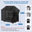 SunPatio 58 Inch Outdoor Grill Cover, Compatible for Weber Genesis II, Genesis 300 and II LX 300 Series Gas Grills, Heavy Duty Waterproof Barbecue Cover, Compared to Weber 7130, 58"W x 25"D x 44.5"H by GreenHaven Gardens