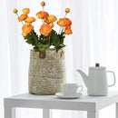 5 Stems Artificial Silk Ranunculus Flowers Orange 23" Tall,UV Resistant,Bendable Stems for Wedding Centerpieces,Home Deco（Orange） by CozyNest Decor