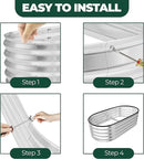 Utopia Home Galvanized Raised Garden Bed Kit 4x2x1ft, Planter Box Raised Garden Beds Outdoor, Easy Assembly Metal Raised Bed for Gardening Vegetables, Fruits, Flowers - Pack of 01 - Silver