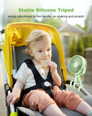 Stroller Fan Clip on for Baby, 4000mAh Rechargeable Battery Operated, Flexible Tripod, 3 Wind Speed, 360° Rotatable, Small Portable Fan for Car Seat Crib Golf Cart Beach Travel, Green by TinyTreasures Baby Boutique