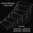 Acrylic Display Risers 6pcs, Clear Rectangular Display Organizer Stands, Acrylic Display for Funko Pop Figure, Desserts, Cupcake, Toys, Collectibles, Merchandises - 7.5''x8''x8.5''x9''x9.5''x10'' by CozyNest Decor