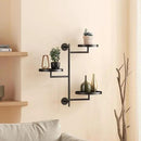 WIndow Rotating Plant Stand Shelf Indoor Black Metal Floating Shelves 3-Tier Wall Mount Plant Holders for Living Room Wall Planter Modern Home Decor for Gardening by GreenHaven Gardens