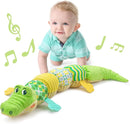 LIGHTDESIRE Baby Crocodile Musical Stuffed Animal, Infant Teething Toys with Ruler Design and Ring Bell, Suitable for Tummy Time, Newborn Boys & Girls 0-12 Months (Green) by TinyTreasures Baby Boutique