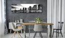 DJSYLIFE Paris Eiffel Tower Skyline Wall Art Black and White Modern City Night View Panoramic Cityscape Picture Paintings Canvas Prints Office Room Home Decoration Artwork Framed 13.8"X47.3" by CozyNest Decor