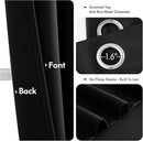 MIULEE Black Blackout Curtains for Bedroom Living Room 72 Inches Long 2 Panels, Thermal Insulated Room Darkening Drapes Solid Grommet Top Noise Reduction Light Blocking Halloween Window Curtains by TinyTreasures Baby Boutique