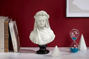 Design Toscano Veiled Maiden Indoor Bust Statue, 9 Inch Wide, 14 Inch Tall, Cast Stone Resin, Antiqued White Finish with a Black Painted Base by GreenHaven Gardens