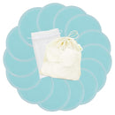 wegreeco Nursing Breast Pads (14 Pack) + Laundry Bag & Travel Storage Bag, 4.7 inch - Washable & Reusable Breastfeeding Nursing Pads (Plain Shape, Light Blue, Large) by TinyTreasures Baby Boutique