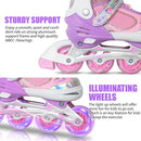 Nattork Blade Roller Skates for Boys with Light Up Wheel, Outdoor & Indoor Illuminating Black Inline Skates for Boys Little Kids Toddler Ages 5-8 4 5 6, Beginners by TinyTreasures Baby Boutique