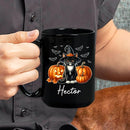 Custom Tuxedo Halloween Coffee Mugs with Name, Personalized Tuxedo with Pumpkins Ceramic Cups, Cat Wearing Witch Hat Black Mug, Cat Halloween Cup 11oz 15oz, Gift for Men Women Pet Lover by TinyTreasures Baby Boutique