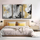 YJYart Gold Wall Art Abstract Wall Art Living Room Decor Black and White Canvas Picture Home Decor Wooden Frame Line Paintings Modern Artwork Office Decor 24"x 36"x 3 Pieces by CozyNest Decor