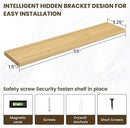 55 Inch Floating Shelves, 12 Inch Deep Floating Shelves for Wall, Floating Shelf with Invisible Brackets, Deep Shelves for Bathroom, Bedroom, Living Room, 1 Pack, Natural by CozyNest Decor