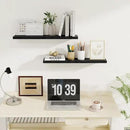 Fun Memories Floating Shelves for Wall, 30" Rustic Wood Deep Wall Mounted Shelves with Invisible Brackets for Decor & Storage, Floating Shelf for Living Room, Bathroom (Black, Set of 2) by CozyNest Decor