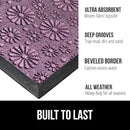 GORILLA GRIP 100% Waterproof All-Season WeatherMax Doormat, Durable Natural Rubber, Stain and Fade Resistant, Low Profile, Indoor Outdoor Door Mats, Easy Clean Entry Mat, 17x29, Purple Confetti Daisy by CozyNest Decor