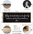 Bless the Food Before Us Sign Wall Decor 40"X15" Large Farmhouse Dining Room Wall Decor Framed Wood Rustic Home Wall Art Kitchen Decoration (Wood Black) by CozyNest Decor