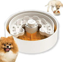 Slow Feeder Dog Bowl with Lick Mat and Puzzle Inserts - Non-Slip Base, Adjustable Speed Design, Dishwasher Safe for Puppies, Orange by CozyNest Decor