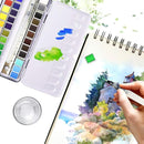 Watercolor Paint set, 36 Colors Premium Solid Watercolor Half Pans in Tin Box, 1 refillable Water Brush Pen, Art Pigment Kit Perfect for Artists Students Kids Beginners and Art Lovers by TinyTreasures Baby Boutique