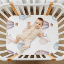Watercolor Hot Air Balloon Crib Sheets for Boys and Girls, Fitted Baby Crib Sheets Soft and Breathable Mini Crib Sheets 39 X 27 X 5 Inches by TinyTreasures Baby Boutique