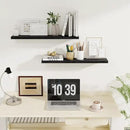 Fun Memories 32Inch Floating Shelves for Wall 2 Pack Wood Shelves for Kitchen, Bathroom, Bedroom Wall Mounted Rustic Wood Floating Shelf with Invisible Brackets for Books, Storage, Decor, Black by CozyNest Decor