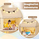 INFANS Kids Play Tent with Washable Mat Star Light Windows, Anti-Trip Large Playhouse Toys for Children Boys Girls, Indoor Outdoor Princess Tents Castle for Toddlers (Black- Wide Door) by TinyTreasures Baby Boutique