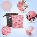 2pcs Travel Waterproof Laundry Bag, Cloth Diaper Wet Dry Bags with Handle & 2 Zipper Pockets, Reusable Washable Dirty Clothes Bag for Baby Adult Travelling Hanging, Bathing Beach Pool Daycare by TinyTreasures Baby Boutique