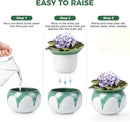 African Violet Pots, 6 inch Ceramic Easy Self Watering Plant Pot for Busy Plant Lovers, Automatically Absorb Appropriate Amount of Water, Flower Pot Indoor-Plants Not Included(Green) by GreenHaven Gardens