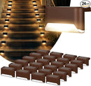 pearlstar Solar Deck Lights Outdoor,24 Pack Solar Deck Lights Outdoor Waterproof Led,for Stairs,Step,Fence,Yard,Patio,Driveway,Pathway,Yard,Backyard and Garden(Brown) by GreenHaven Gardens