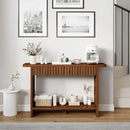 BECHAEO Mid Century Modern Console Table with Drawers, 51" Large 2-Tier Narrow Console Table with Storage Shelf, Sofa Station Behind The Couch, Accent Tables for Entryway, Hallway, Rustic Brown by CozyNest Decor