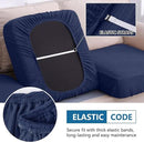 hyha Waterproof Sectional Couch Covers, Non Slip Sofa Couch Cushion Covers L Shape, Thick Stretch Jacquard Fabric, Washable Sofa Slipcovers with Elastic Bottom (1 Piece for Chaise XL, Navy) by CozyNest Decor