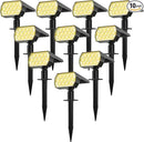WELALO Solar Spot Lights Outdoor, [10 Pack/52 LED/3 Modes] 2-in-1 Solar Landscape Spotlights, Solar Powered Security Lights, Waterproof Wall Lights for Walkway Yard Garden Driveway(Warm White) by GreenHaven Gardens