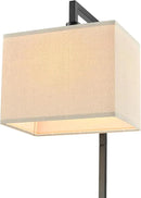 Globe Electric 61000052 60" Floor Lamp, Matte Black, Square White Fabric Shade, On/Off Rotary Switch on Socket, Square Rod, Reading Lamp, Home Office Accessories, Home Décor, Home Improvement by CozyNest Decor