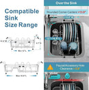 GSlife Expandable in Sink Small Dish Drying Rack - Stainless Steel Capacity Adjustable Over The Sink Dish Rack with Cup Holder (12" -16.8"), Dish Drainer for Kitchen Sink with Utensil Holder, Silver by CozyNest Decor