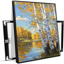 Poplar trees beside the blue sky and white clouds are suitable for living rooms bedrooms and offices Landscape posters and wall paintings by CozyNest Decor