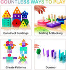 Wooden Sorting & Stacking Toys, Montessori Toys for 1 2 3 Years Old Toddlers, Shape Sorter Puzzles with 24-Piece Large Geometric Blocks & 12 Word Cards, Gift for 12+ Months Baby Boys Girls by TinyTreasures Baby Boutique