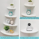 Corner Shelves, Floating Corner Shelf, Set of 2 Solid Oak Wood Wall Shelves, Round End Wall Mount with Wire Hole Shelving for Small Plant for Bedroom Kitchen, Living Room (White, 7.1in 2P) by CozyNest Decor