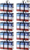 TAILI Extra Large Moving Bags, 10 Pack Clear Heavy Duty Totes For Storage with Visible Window, Wrap Around Handles, Storage Bags for Space Saving, Alternative to Moving Boxes by TinyTreasures Baby Boutique